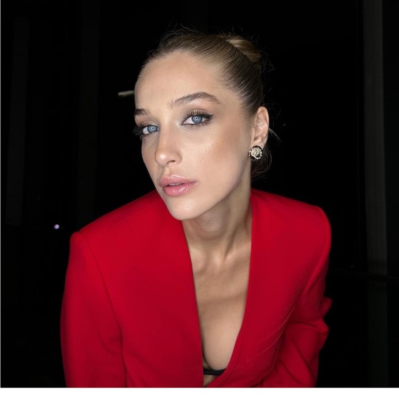 Zara Red Collarless Crop Blazer - Picture 2 of 16